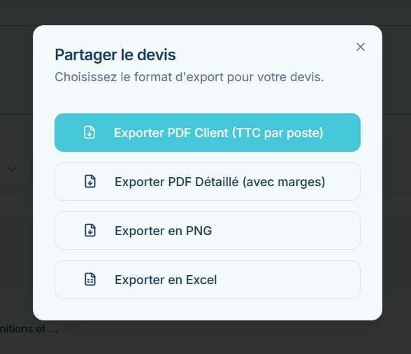 Exports Ecogen Nexus : PDF client, PDF détaillé par lot, image PNG et fichier Excel