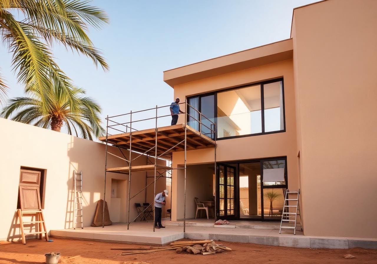 Extension de villa en cours de chantier au Sénégal par Ecogen BTP