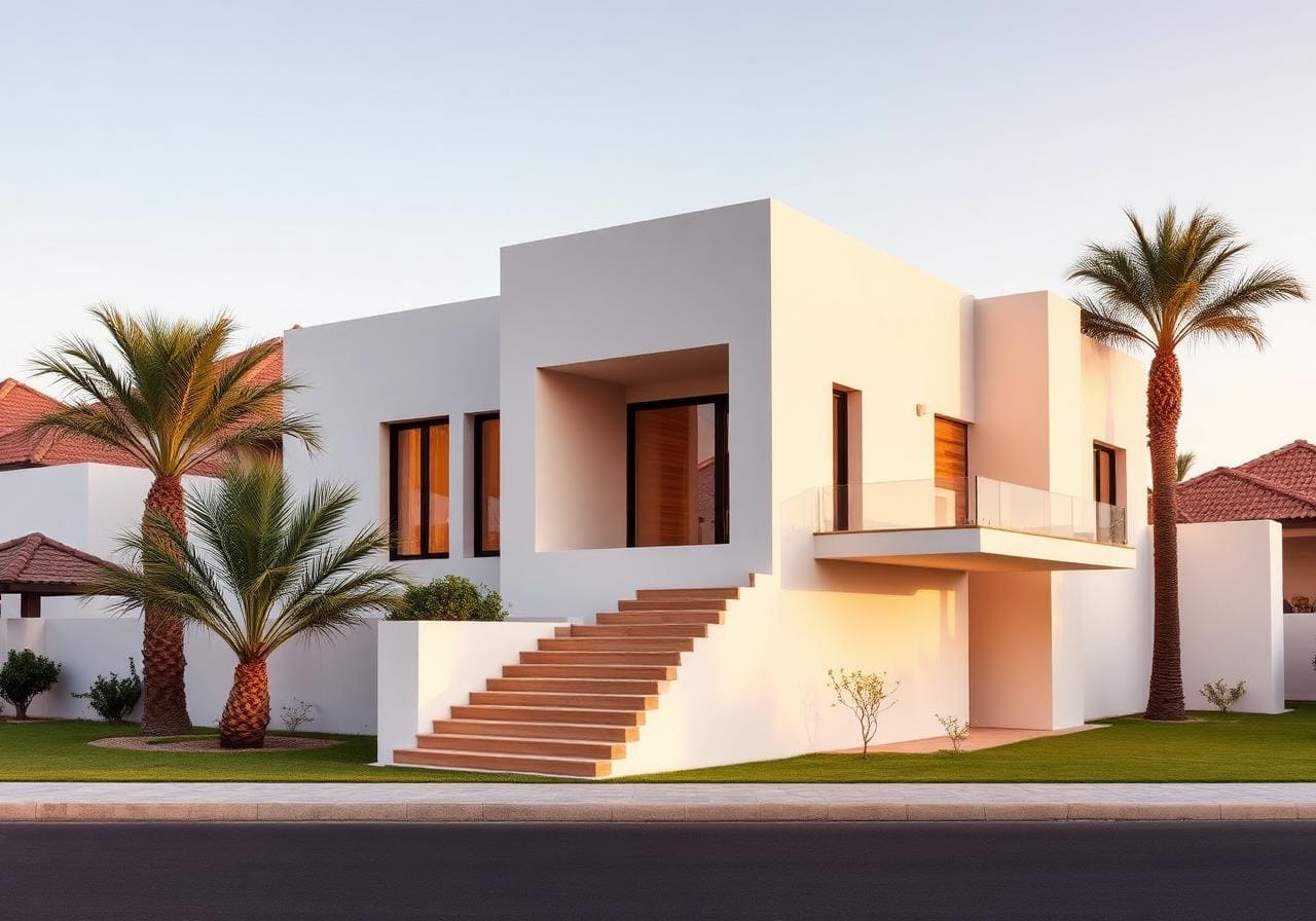 Villa moderne neuve construite par Ecogen BTP au Sénégal